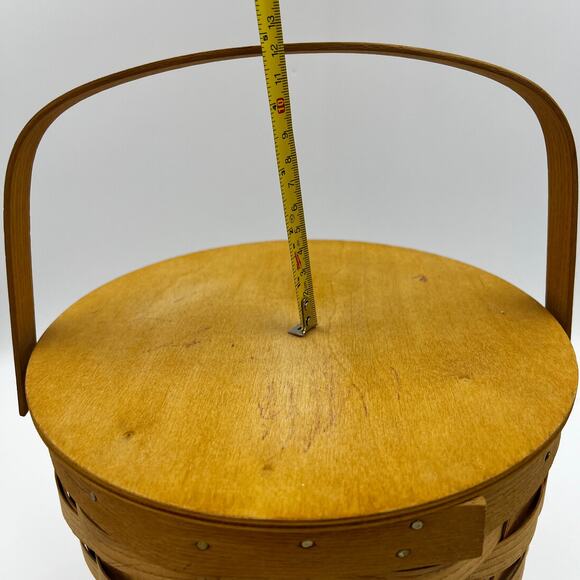 Peterboro Basket Co. Wooden Hand Basket Plastic Liner Picnic Cottagecore - Picture 7 of 13